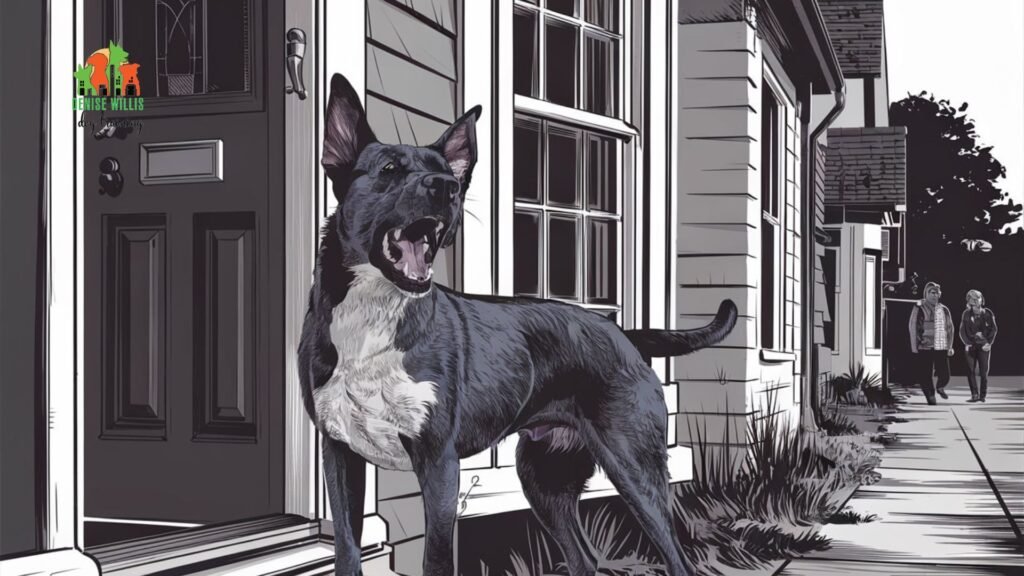 Dog barking at the front door